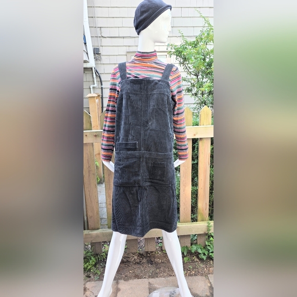 McVerdi black cotton  corduroy pinafore dress lg - Picture 13 of 15